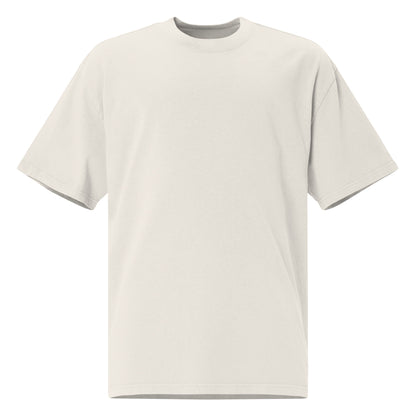 Alvir Art oversized faded tee in Faded Bone, front view