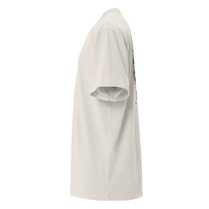 Alvir Art oversized faded tee in Faded Bone, left side