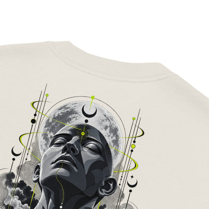 Alvir Art oversized faded tee in Faded Bone, fabric and print detail