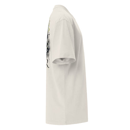 Alvir Art oversized faded tee in Faded Bone, right side