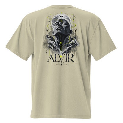Alvir Art oversized faded tee in Faded Eucalyptus, back view