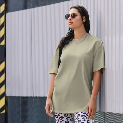 Alvir Art oversized faded tee in Faded Eucalyptus, front view