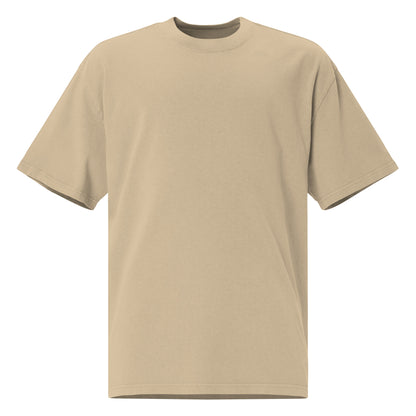 Alvir Art oversized faded tee in Faded Khaki, front view