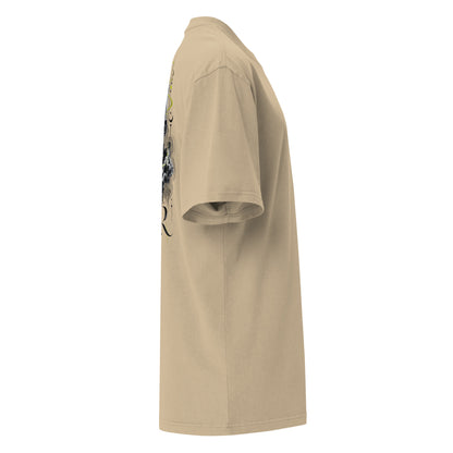 Alvir Art oversized faded tee in Faded Khaki, right side